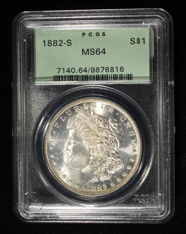 1882-S MORGAN DOLLAR PCGS MS64 from auction in Findlay, Ohio