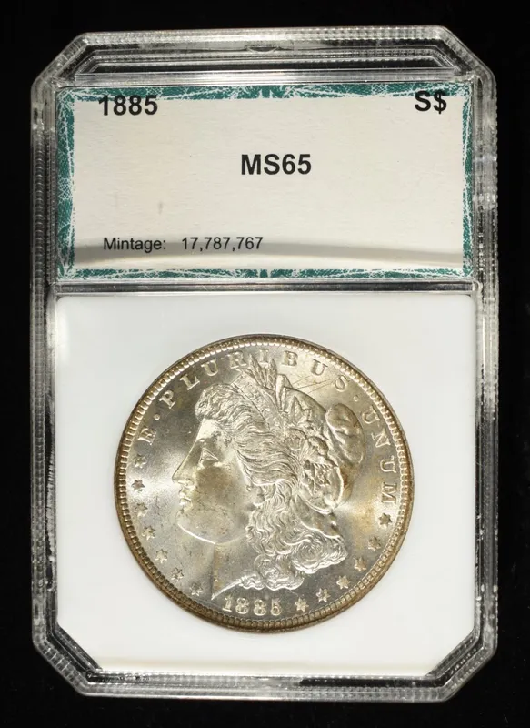 1885 MORGAN DOLLAR PCI GEM BU from auction in Findlay, Ohio