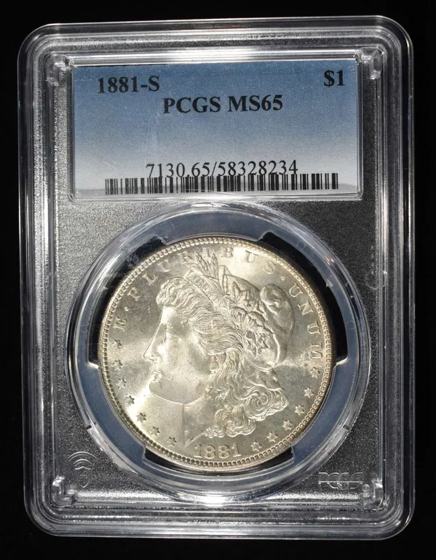 1881-S MORGAN DOLLAR PCGS MS-65 from auction in Findlay, Ohio
