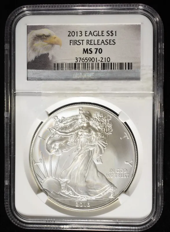 2013 AMERICAN SILVER EAGLE NGC MS70 from auction in Findlay, Ohio