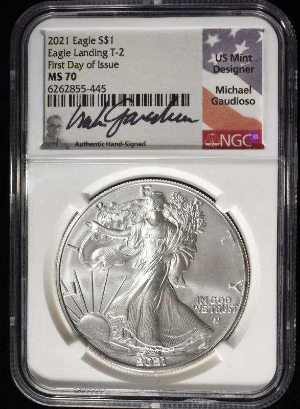 2021 AMERICAN SILVER EAGLE NGC MS70 from auction in Findlay, Ohio