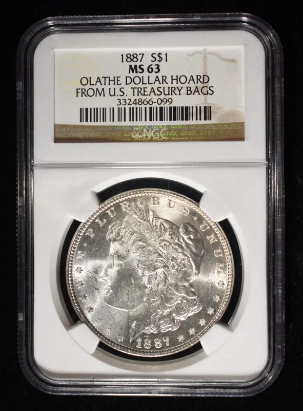 1887 MORGAN DOLLAR NGC MS-63 OLATHE HOARD from auction in Findlay, Ohio