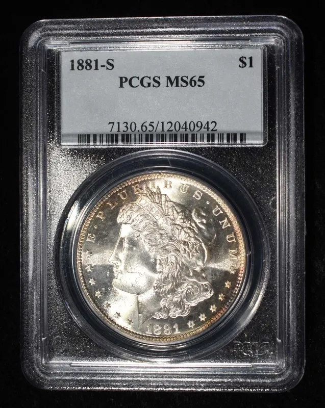 1881-S MORGAN DOLLAR PCGS MS-65 from auction in Findlay, Ohio