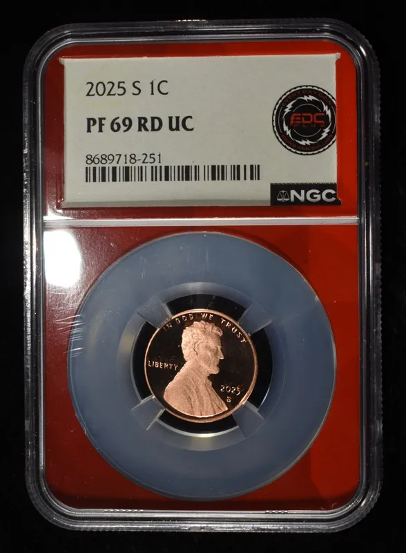 2025-S SHIELD CENT NGC PF69 RD UC from auction in Findlay, Ohio