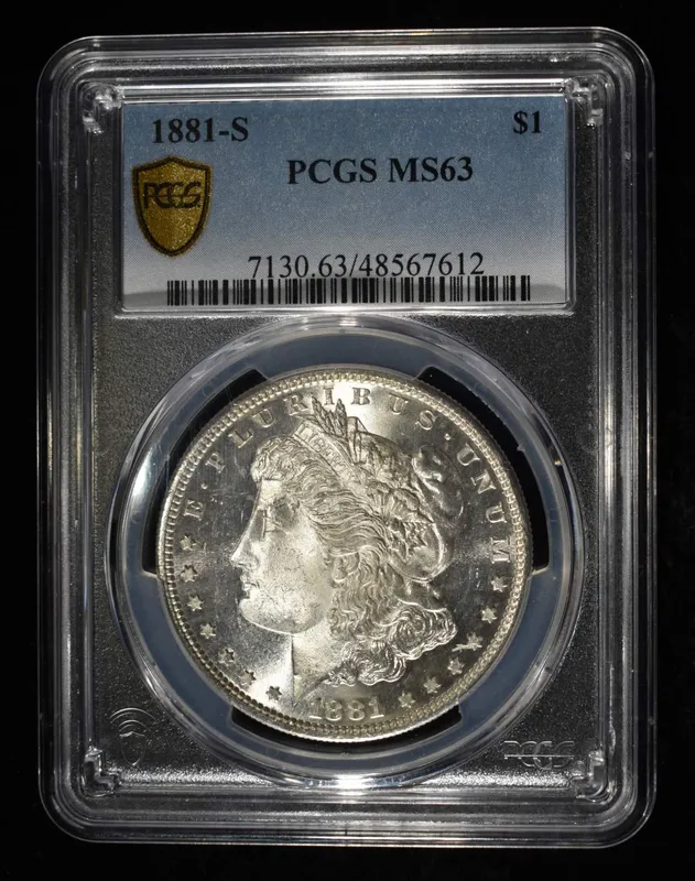 1881-S MORGAN DOLLAR PCGS MS-63 from auction in Findlay, Ohio