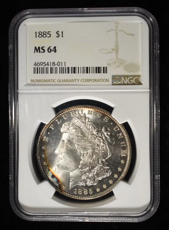 1885 MORGAN DOLLAR NGC MS-64 from auction in Findlay, Ohio