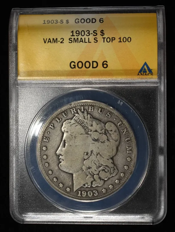 1903-S MORGAN DOLLAR ANACS GOOD 6 from auction in Findlay, Ohio