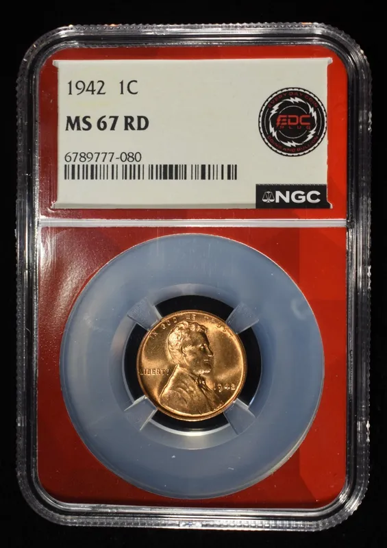 1942 LINCOLN CENT NGC MS-67 RD from auction in Findlay, Ohio