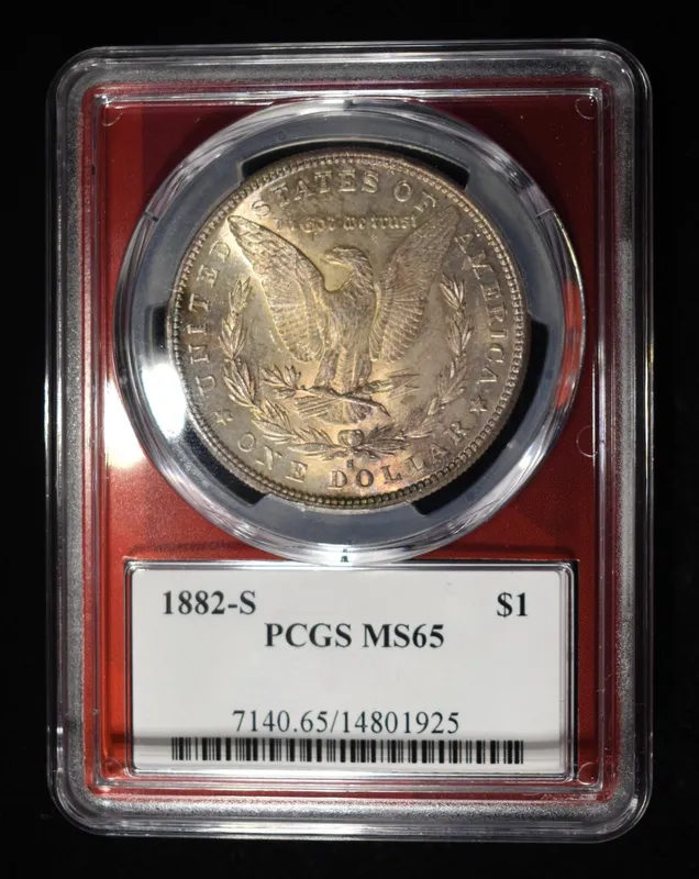 1882-S MORGAN DOLLAR PCGS MS65 from auction in Findlay, Ohio
