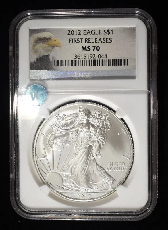 2012 AMERICAN SILVER EAGLE NGC MS70 from auction in Findlay, Ohio