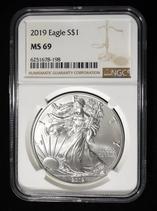 2019 AMERICAN SILVER EAGLE NGC MS69 from auction in Findlay, Ohio