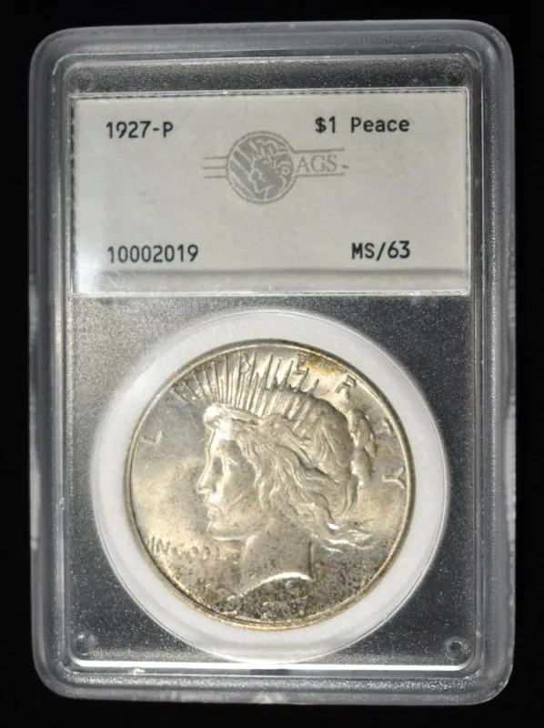 1927-P PEACE DOLLAR AGS CH BU from auction in Findlay, Ohio