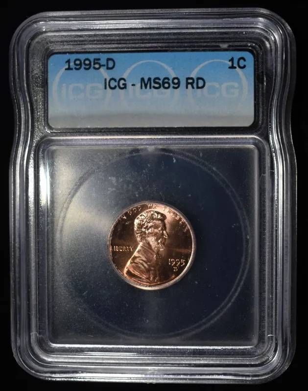 1995-D LINCOLN MEMORIAL CENT ICG MS69 RD from auction in Findlay, Ohio