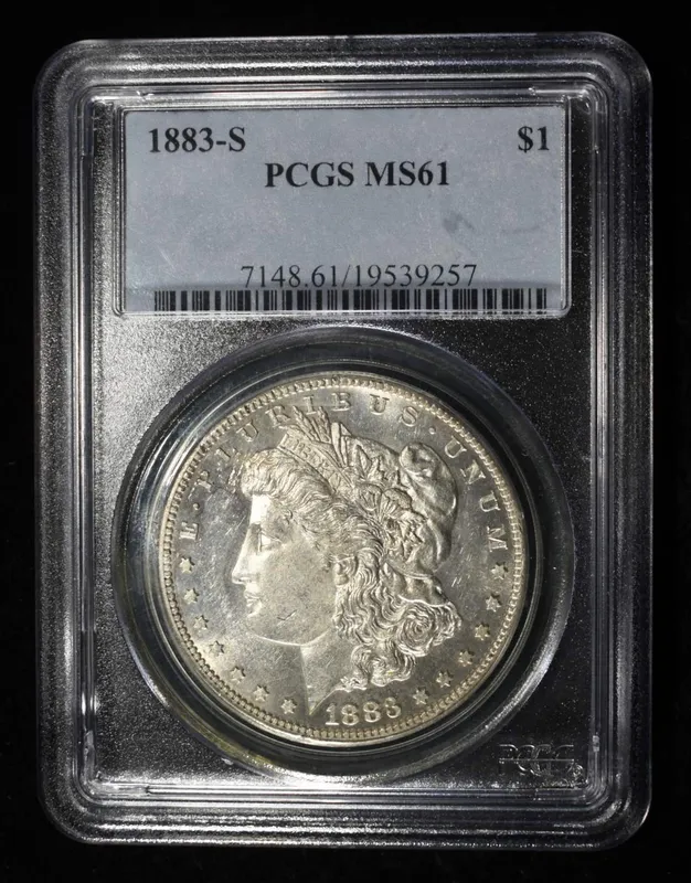 1883-S MORGAN DOLLAR PCGS MS-61 from auction in Findlay, Ohio