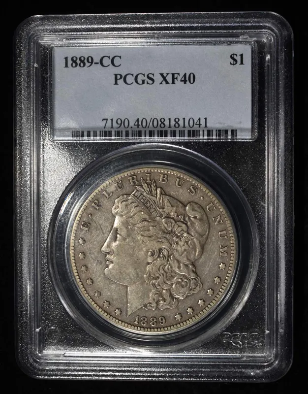 1889-CC MORGAN DOLLAR PCGS XF-40 from auction in Findlay, Ohio