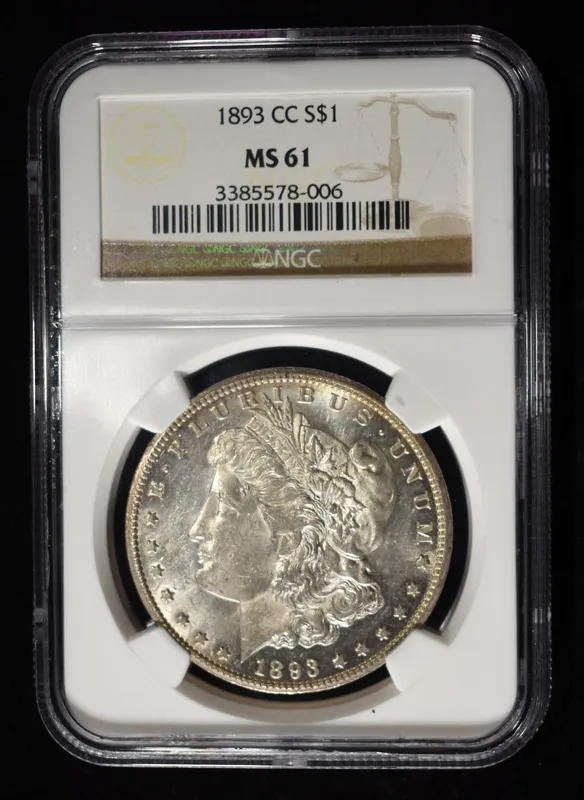 1893-CC MORGAN DOLLAR NGC MS-61 from auction in Findlay, Ohio
