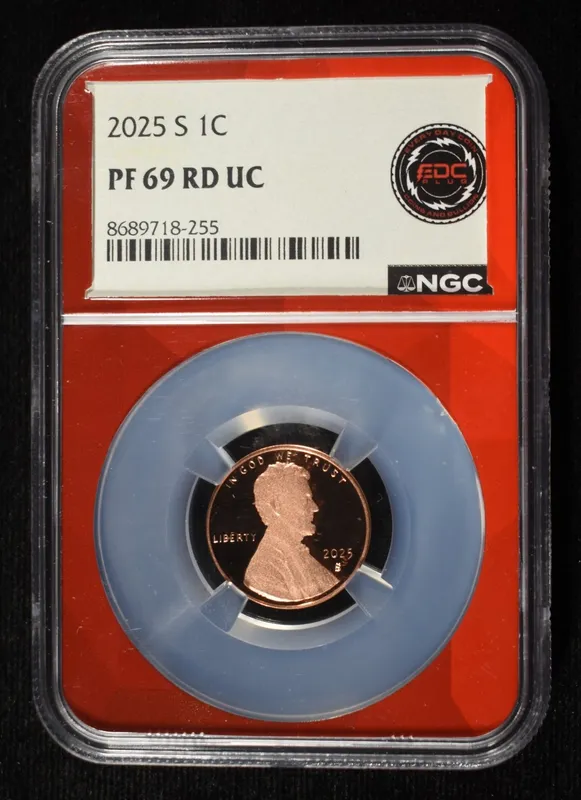 2025-S SHIELD CENT NGC PF69 RD UC from auction in Findlay, Ohio