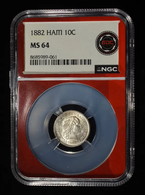 1882 HAITI 10C NGC MS-64 from auction in Findlay, Ohio