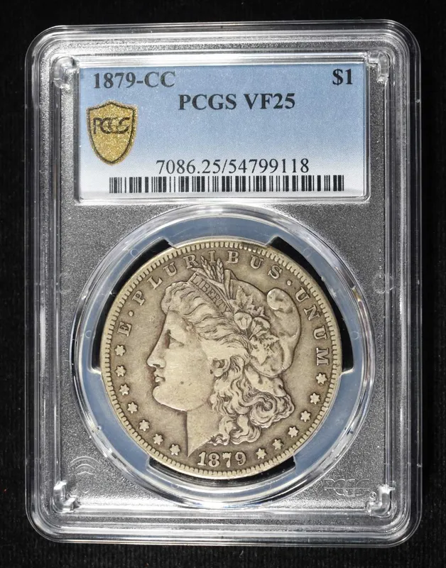 1879-CC MORGAN DOLLAR PCGS VF-25 LOOKS ALMOST XF from auction in Findlay, Ohio
