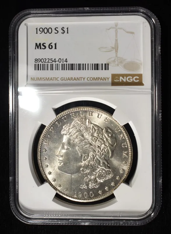 1900-S MORGAN DOLLAR NGC MS-61 from auction in Findlay, Ohio
