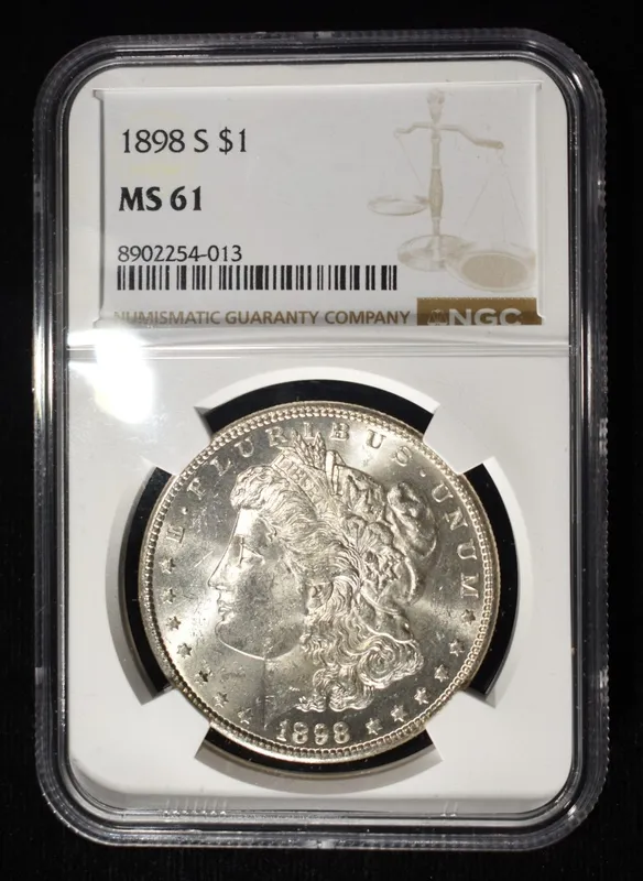 1898-S MORGAN DOLLAR NGC MS-61 from auction in Findlay, Ohio