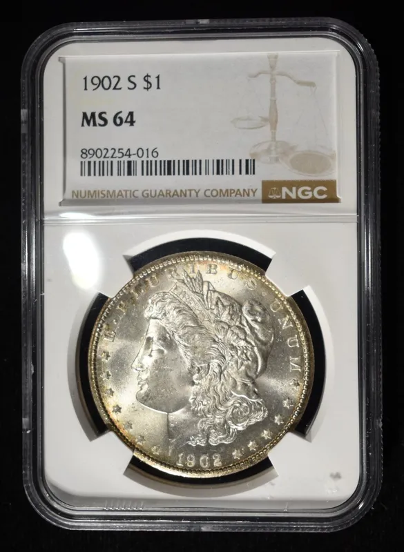 1902-S MORGAN DOLLAR NGC MS-64 from auction in Findlay, Ohio