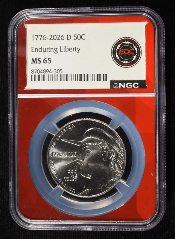 1776-2026-D ENDURING LIBERTY HALF DOLLAR NGC MS-65 from auction in Findlay, Ohio