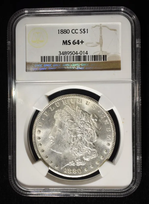 1880-CC MORGAN DOLLAR NGC MS-64+ from auction in Findlay, Ohio