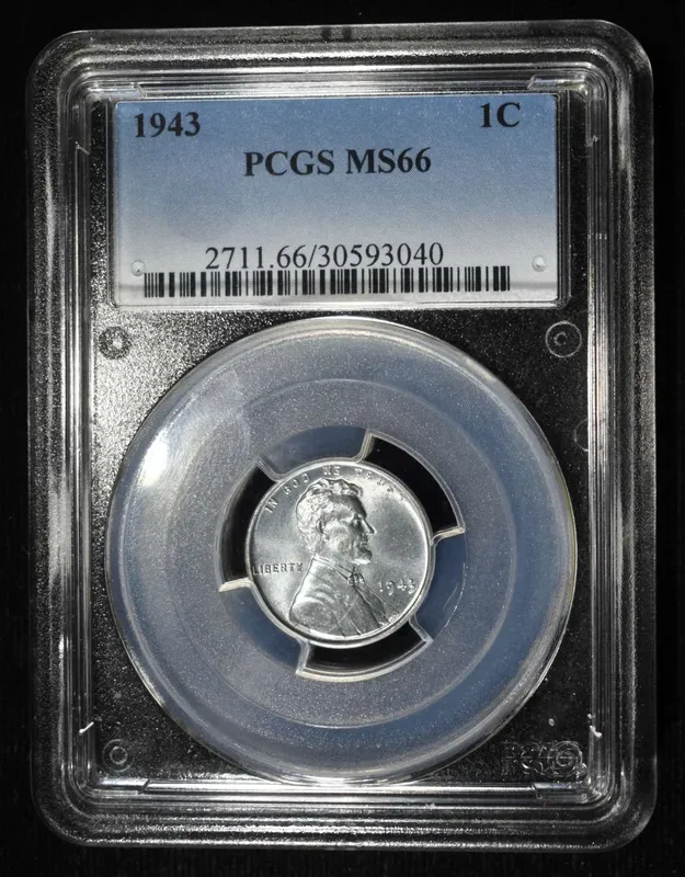 1943 LINCOLN STEEL CENT PCGS MS-66 from auction in Findlay, Ohio