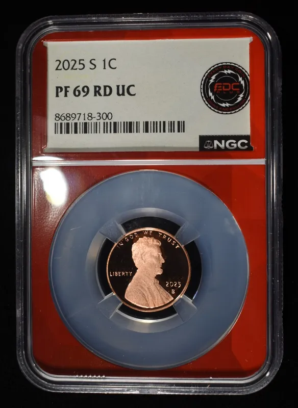 2025-S SHIELD CENT NGC PF69 RD UC from auction in Findlay, Ohio