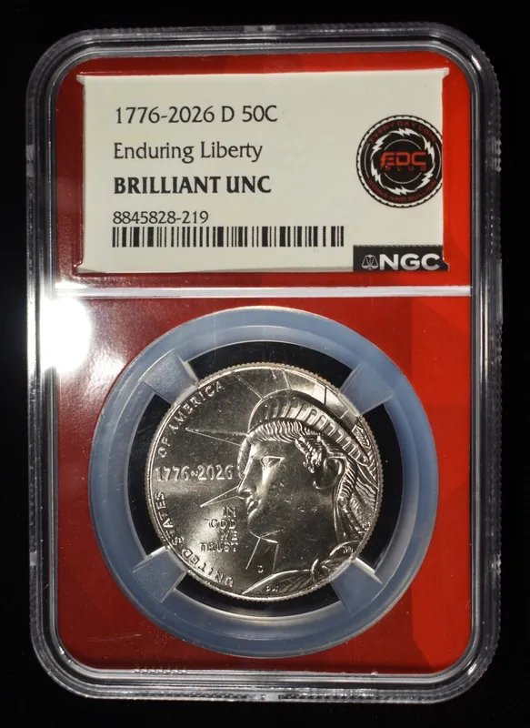 1776-2026-D 50C ENDURING LIBERTY NGC BRILLIANT UNC from auction in Findlay, Ohio