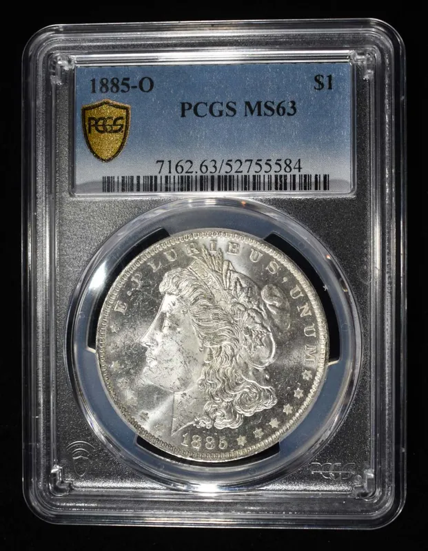 1885-O MORGAN DOLLAR PCGS MS63 from auction in Findlay, Ohio