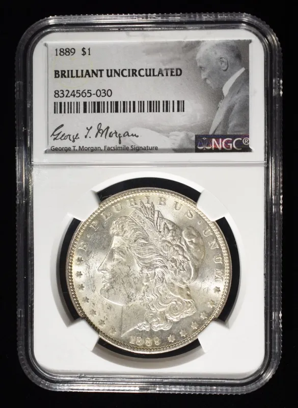 1889 MORGAN DOLLAR NGC BU from auction in Findlay, Ohio