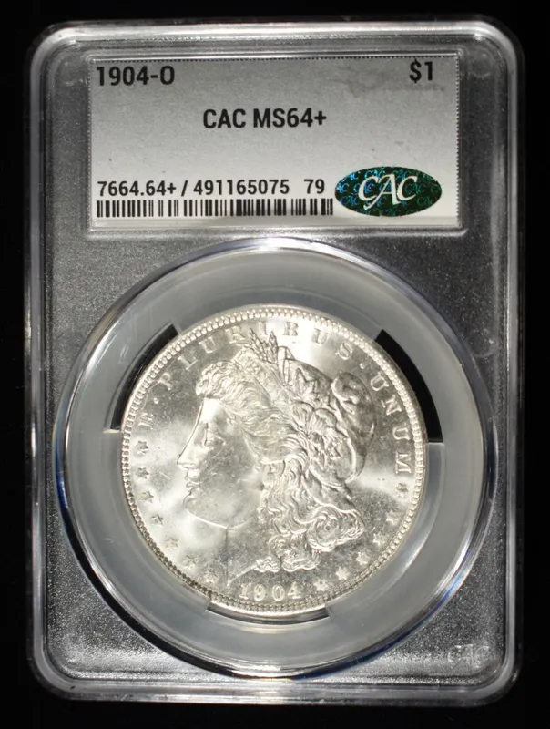 1904-O MORGAN DOLLAR CAC MS64+ from auction in Findlay, Ohio