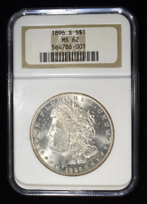 1896-S MORGAN DOLLAR NGC MS-62 from auction in Findlay, Ohio