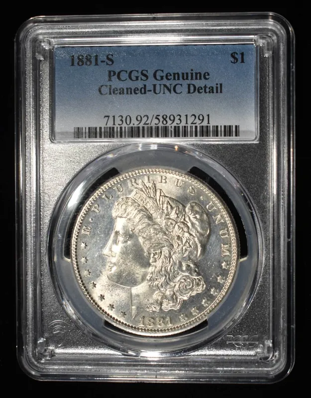 1881-S MORGAN DOLLAR PCGS GENUINE CLEANED-UNC from auction in Findlay, Ohio