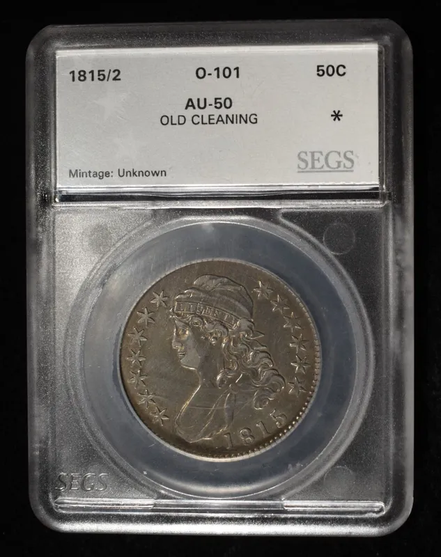 1815/2 BUST HALF DOLLAR SEGS AU O-101 from auction in Findlay, Ohio
