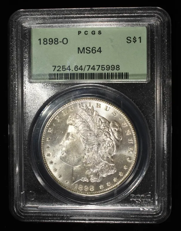 1898-O MORGAN DOLLAR PCGS MS-64 OLD GREEN HOLDER from auction in Findlay, Ohio