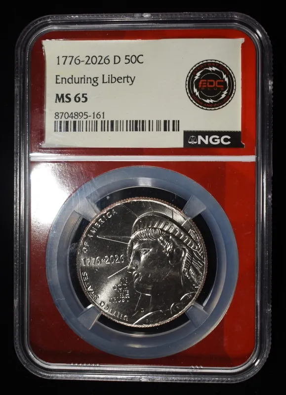 1776-2026-D HALF DOLLAR ENDURING LIBERTY NGC MS65 from auction in Findlay, Ohio