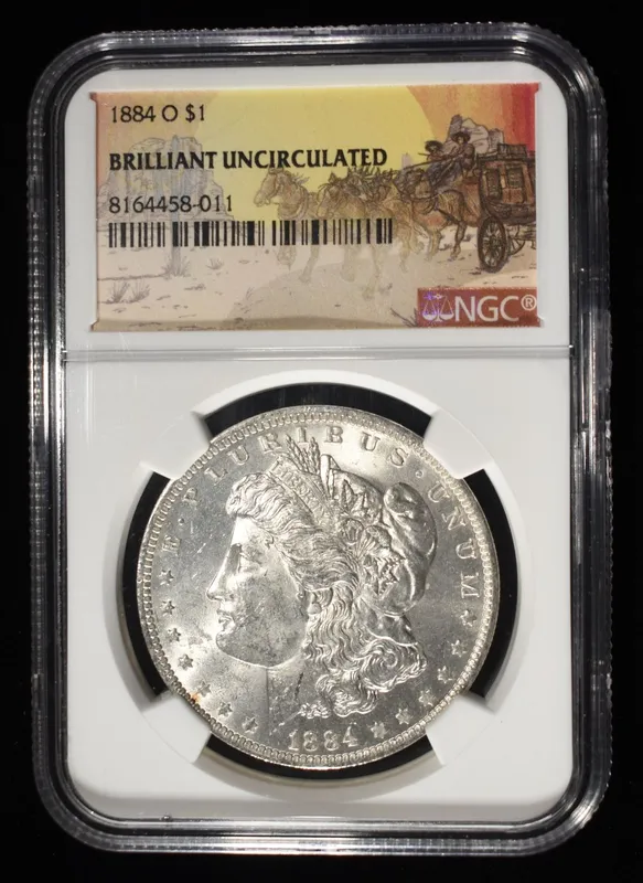 1884-O MORGAN DOLLAR NGC BU from auction in Findlay, Ohio