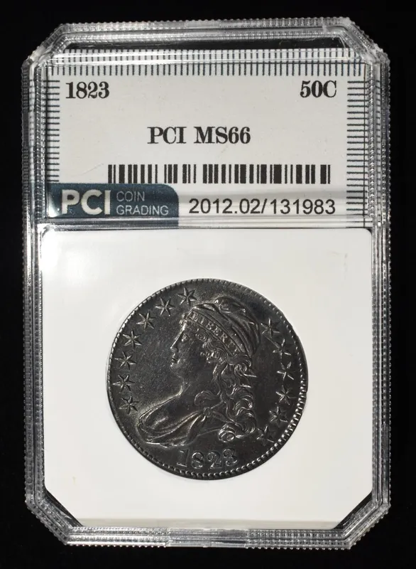 1823 CAPPED BUST HALF DOLLAR PCI SUPERB GEM BU from auction in Findlay, Ohio