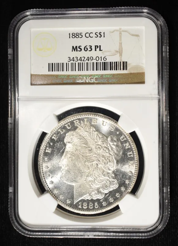 1885-CC MORGAN DOLLAR NGC MS-63 PL from auction in Findlay, Ohio