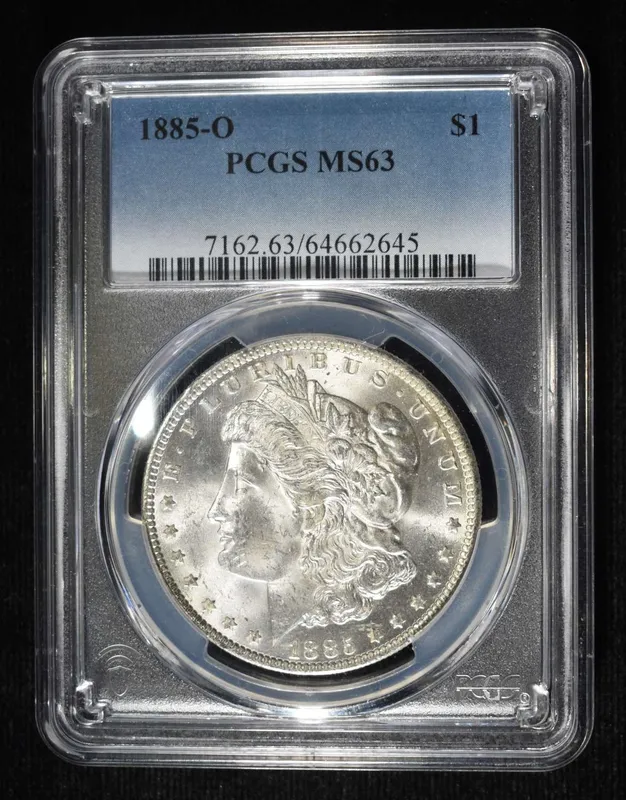 1885-O MORGAN DOLLAR PCGS MS63 from auction in Findlay, Ohio