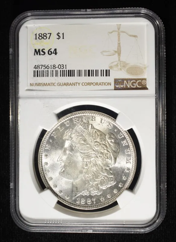1887 MORGAN DOLLAR NGC MS64 from auction in Findlay, Ohio