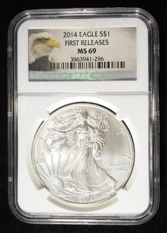2014 AMERICAN SILVER EAGLE NGC MS69 FR from auction in Findlay, Ohio