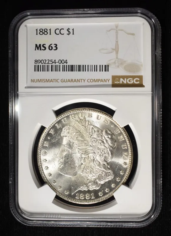 1881-CC MORGAN DOLLAR NGC MS-63 from auction in Findlay, Ohio