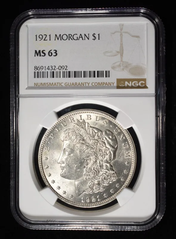 1921 MORGAN DOLLAR NGC MS63 from auction in Findlay, Ohio