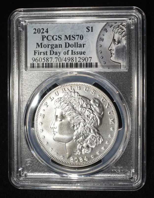 2024 MORGAN DOLLAR PCGS MS70 FDI from auction in Findlay, Ohio