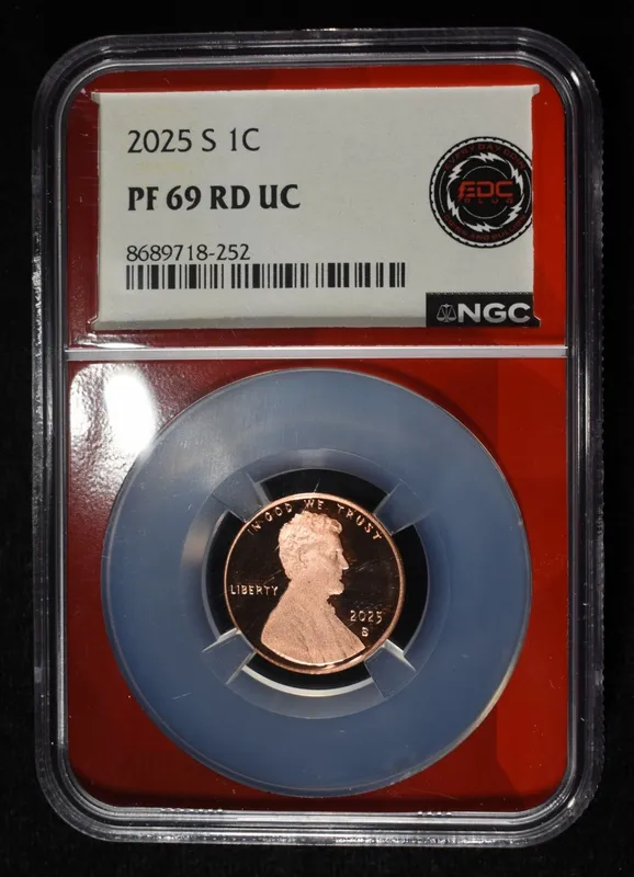 2025-S SHIELD CENT NGC PF69 RD UC from auction in Findlay, Ohio