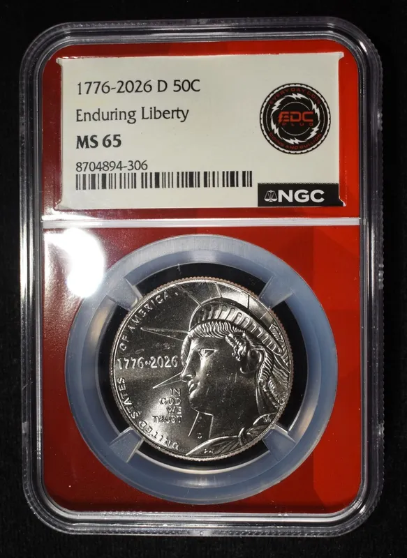 1776-2026-D ENDURING LIBERTY HALF DOLLAR NGC MS-65 from auction in Findlay, Ohio